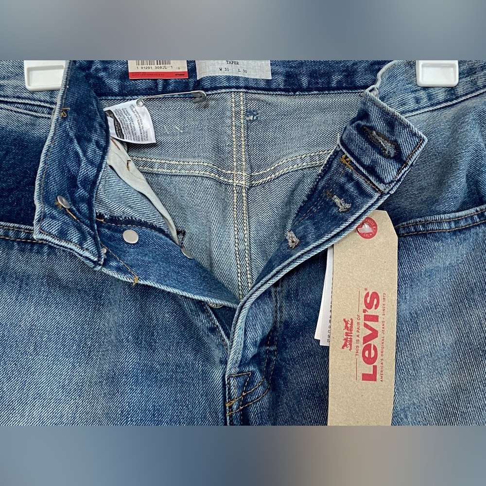 Levi's Altered Taper Men's Blue Jeans Gusset Funky 30/30 Women Fit Like 27-28 - Picture 8 of 16
